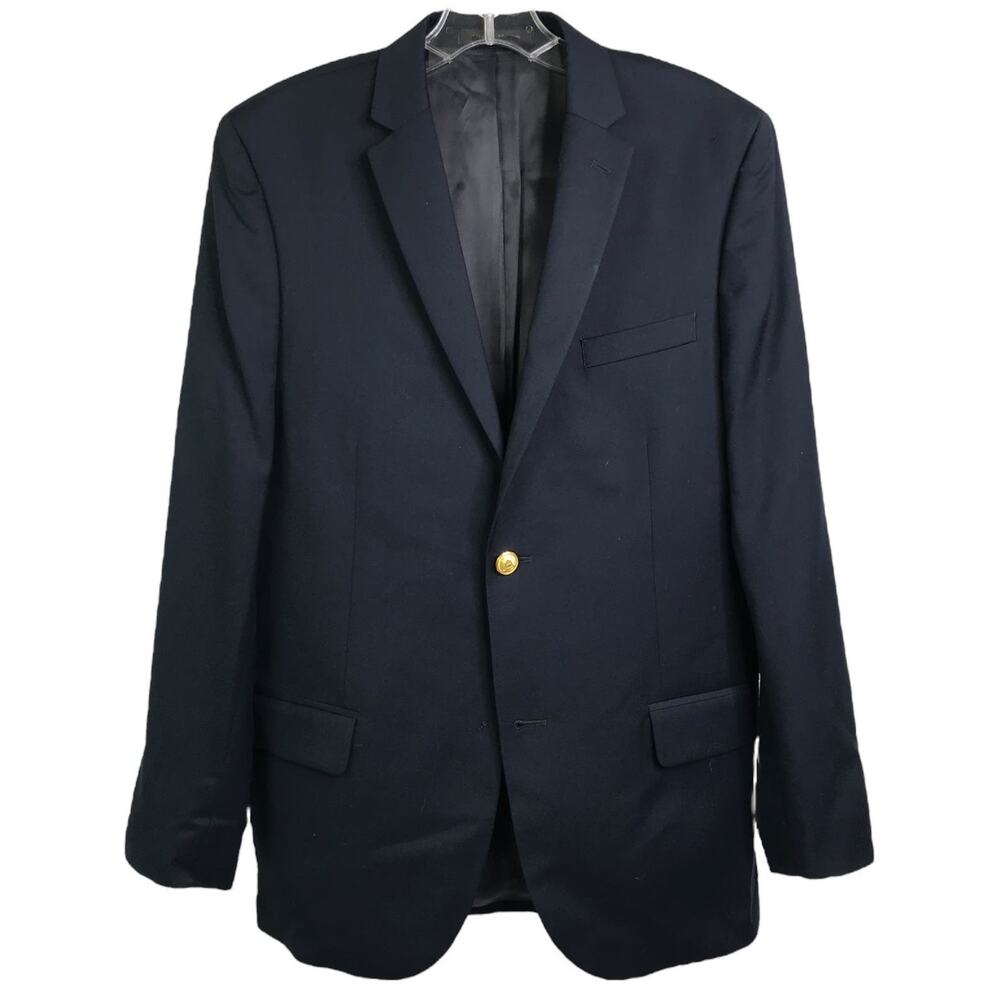 Lauren by Ralph‎ Lauren Blazer Mens Size 20R Blue Gold Button Front Coat Jacket